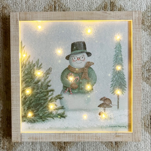 Winter Woodland Snowman Light Up Picture - Picture 4 of 5